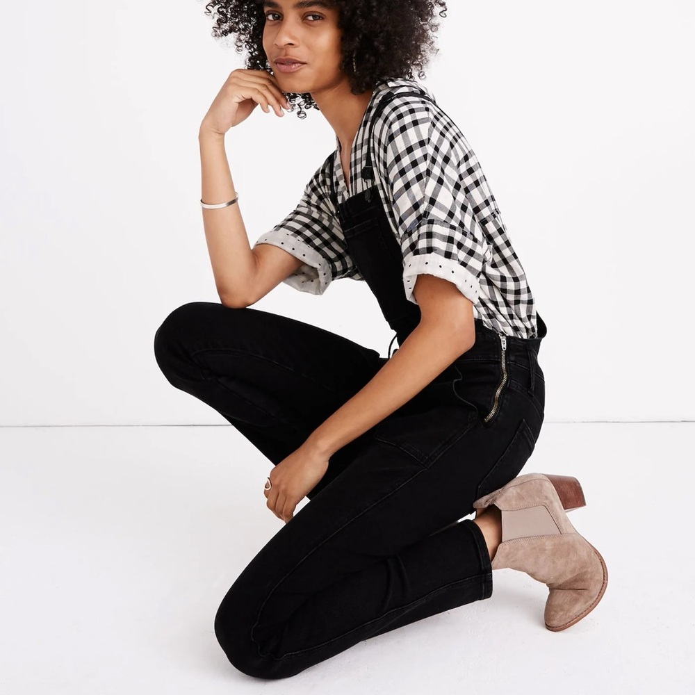 Madewell Lunar Wash Skinny Overalls - Picture 3 of 9